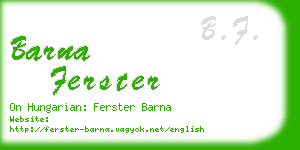 barna ferster business card